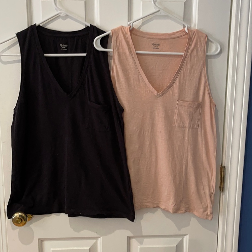 2 Madewell Vneck sleeveless tops